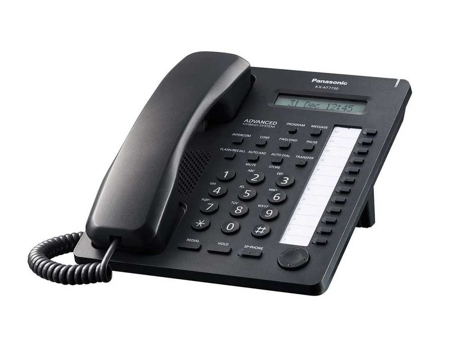 Telefon Panasonic KX-AT7730BLK, sistem analog, 12 taste programabile