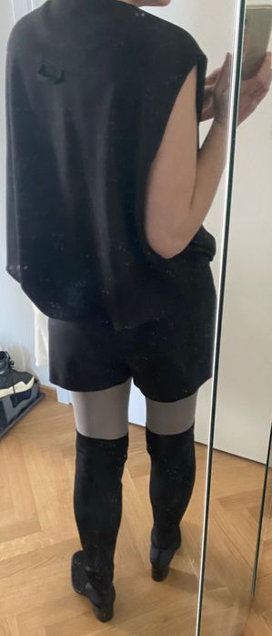 cizme peste genunchi piele intoarsa zara