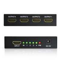 Splitter HDMI 1 intrare (INPUT) - 4 iesiri (OUTPUT) UHD 4Kx2K,3D,1.4B