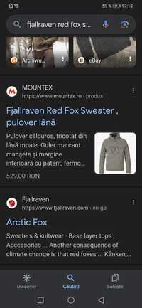 Fjall raven Red Fox sweeter pulovăr bărbătesc masura M