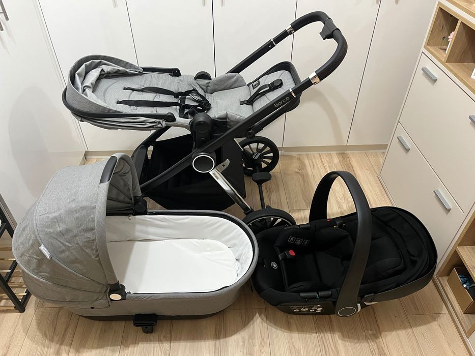 Бебешка количка 3в1 Lorelli Bianca, Grey