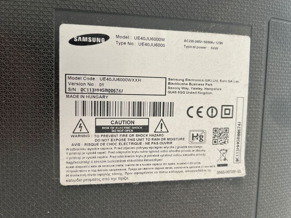 Телевизор Samsung 40’ ULTRA 4K, НОВ ЗА ЧАСТИ