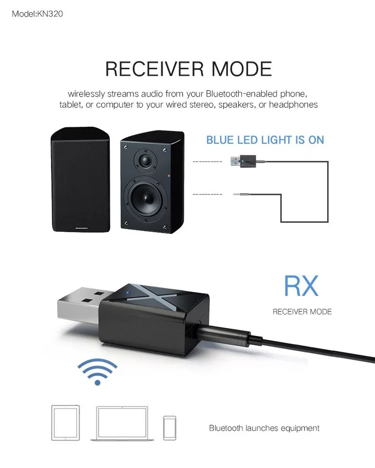 2 В 1 Bluetooth 5.0 трансмитер ресивър transmitter receiver адаптер