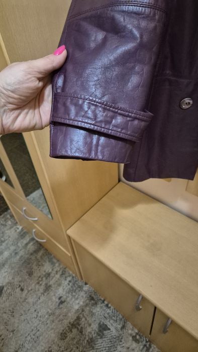 Кожено яке телешка кожа лилаво