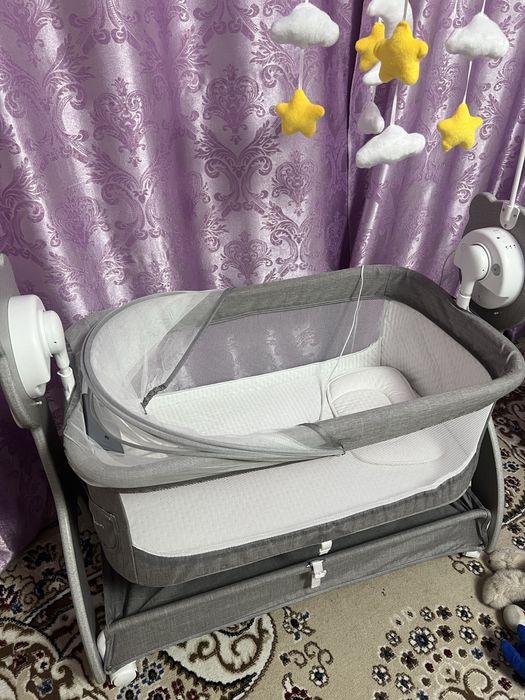 Колыбель,поперечный маятниковый механизм,автоукачивание