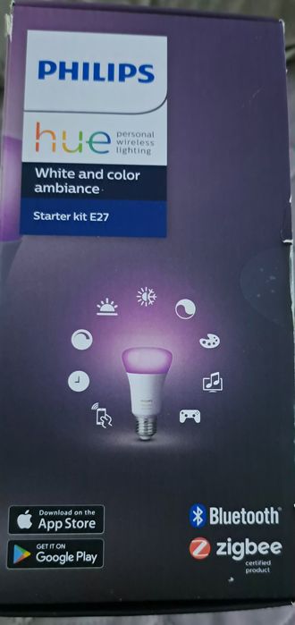 Pachet 3 becuri led RGB inteligente Philips Hue