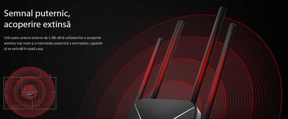 Router Wireless Gigabit MERCUSYS AC12G AC1200 Dual Band Nou Sigilat