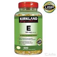 Витамин E Kirkland 400 IU 500 капсул из Америки. БАД для сердца .