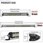 Led bar slim 9D,  52cm sau 82 cm, proiector led