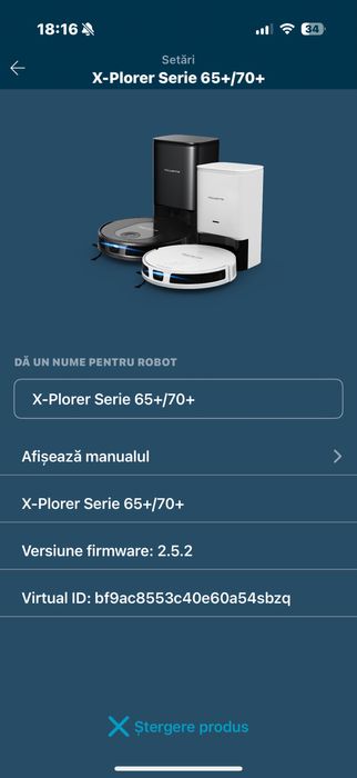 Robot aspirare Rowenta X-Plorer cu stație automată, ca nou