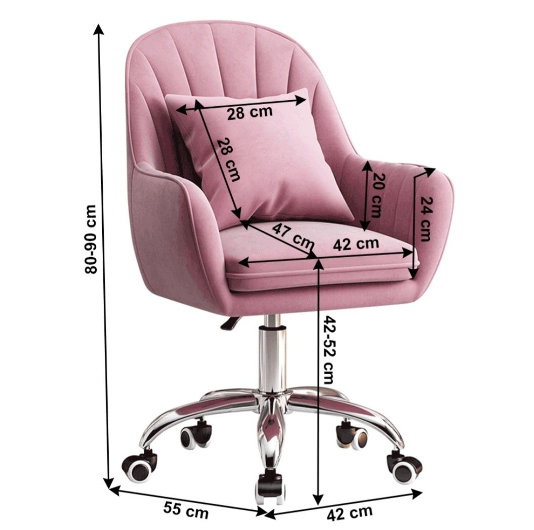 Scaun de birou elegant,țesătură de catifea roz(5 bucăți pe stoc)