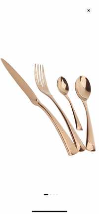 Set tacamuri 48 piese din inox, nuanta rose gold