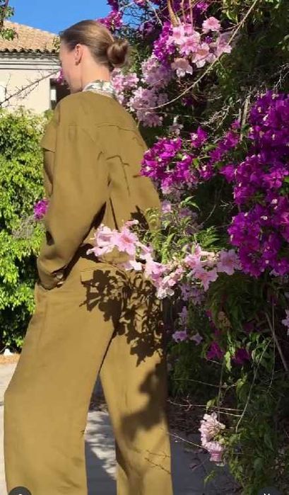 Комплект Зара бомбер+панталони, нови с етикет, лен+вискоза, S размер