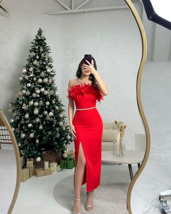 Красное элегантное платье — надето 1 раз, как новое