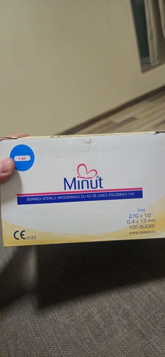 Set seringi 1ml cu ac detașabil insulina