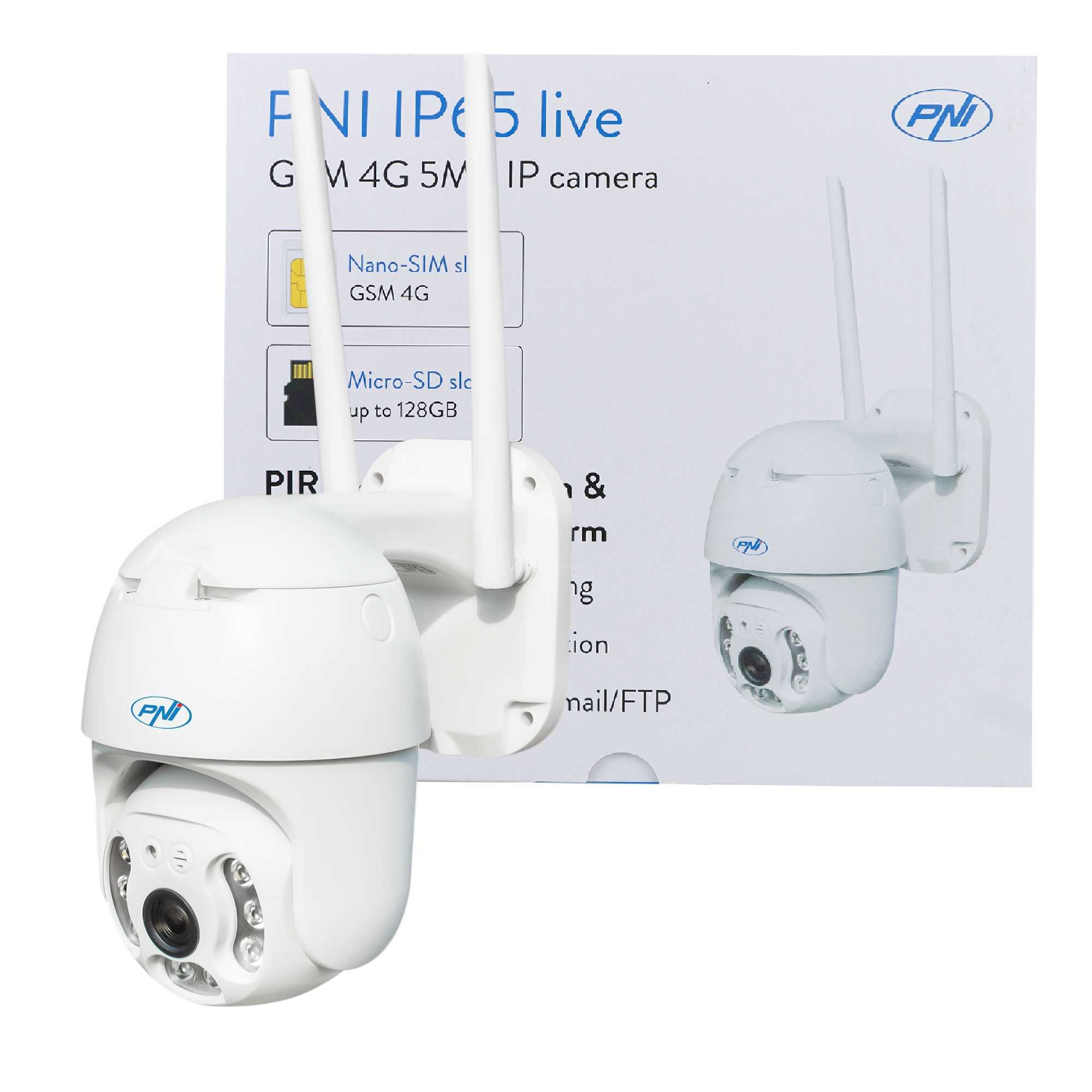 Camera supraveghere video PNI IP65 live PTZ 5MP, GSM 4G,