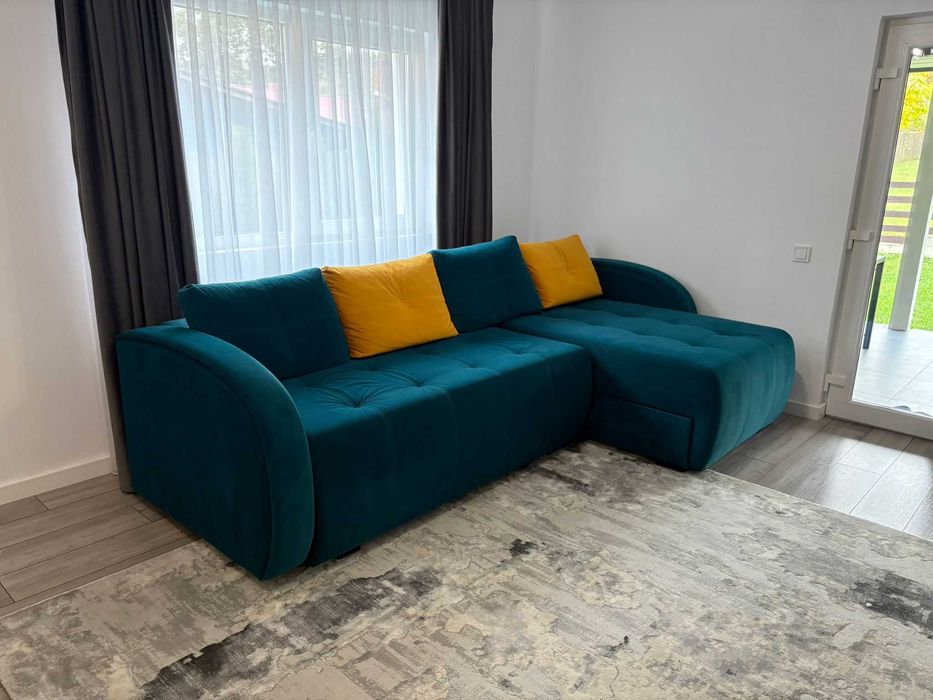 Coltar extensibil,  elegant, culoare albastru verzui