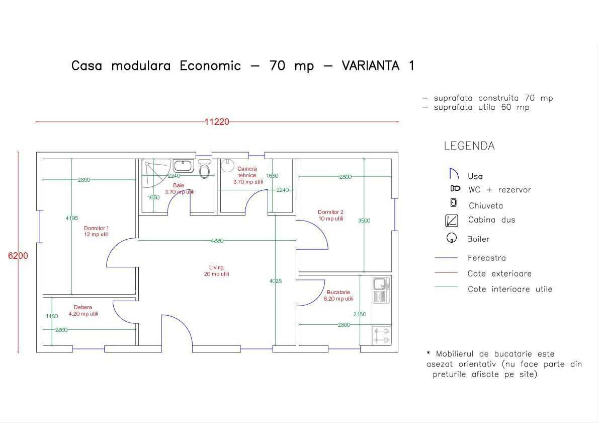 Casa, garaje auto pe structura metalica si panou sandwich termoizolant