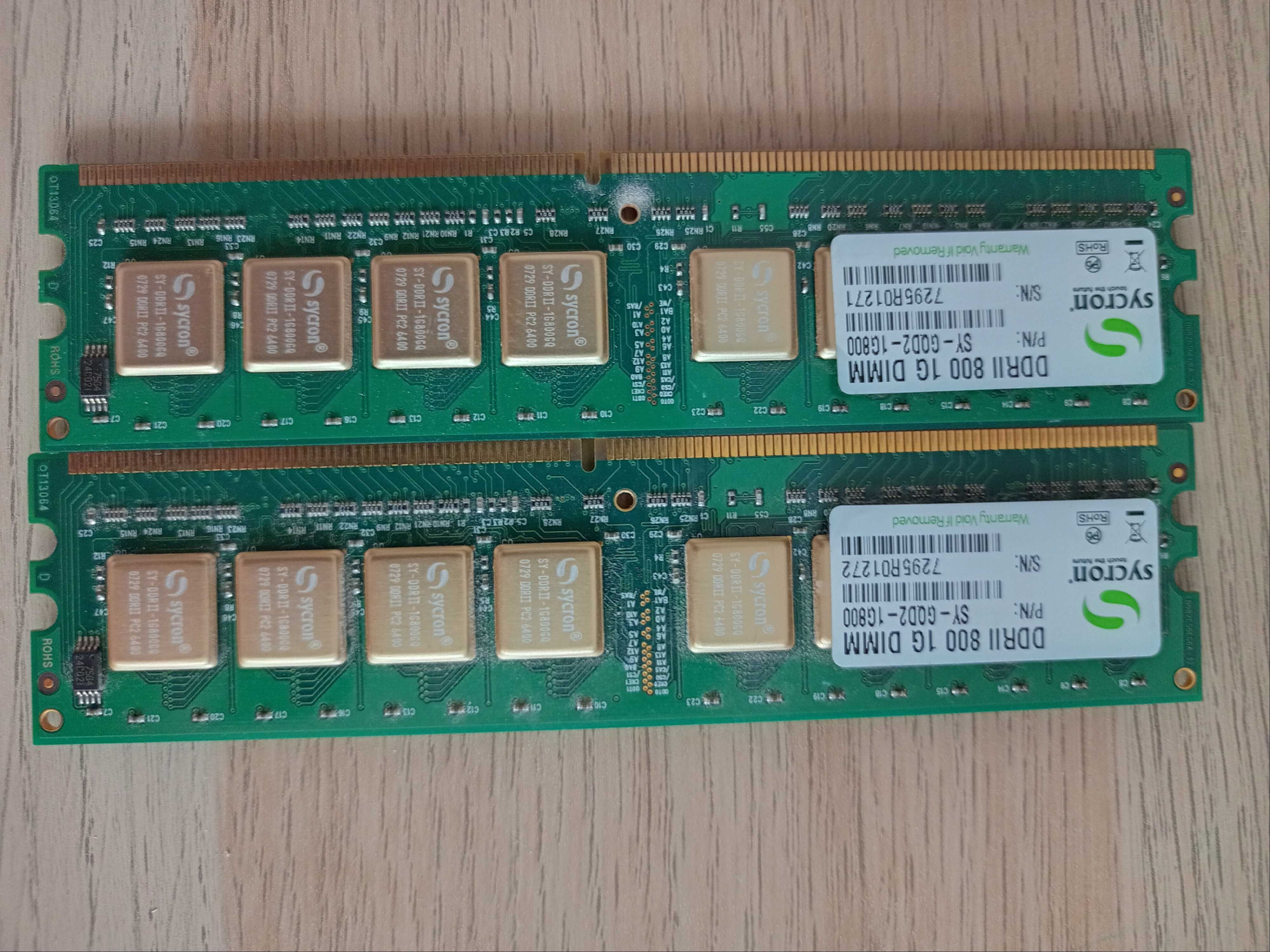 RAM PC Sycron 2GB (2x1GB) DDR2-800, SY-GQD2-1G800