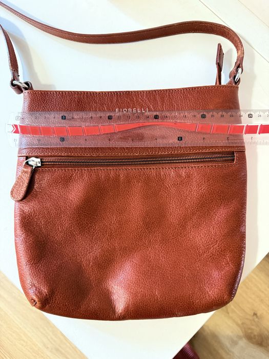 Кафява дамска чанта, естествена кожа, Fiorelli, италианска