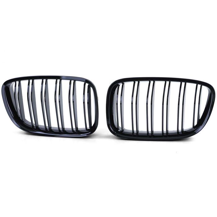 Set 2 Grile Duble M Nari Bara Fata BMW Seria 5 GT F07, Negru Lucios