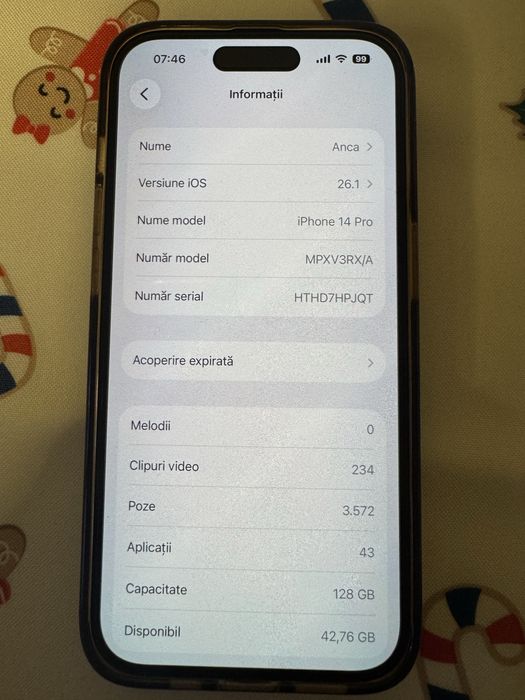 Iphone 14 Pro , 128 gb ! Impecabil 1900 ron ! Negociabil