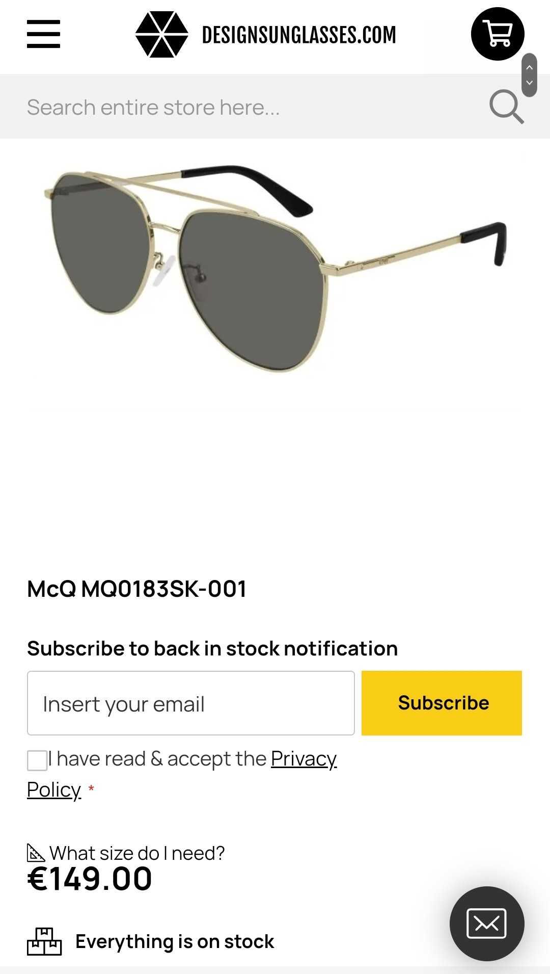 Ochelari de soare dama Alexander McQueen MQ0183SK - Originali + toc