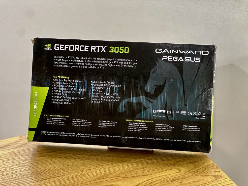 Placa Video GeForce RTX 3050 Pegasus, 8 GB GDDR6