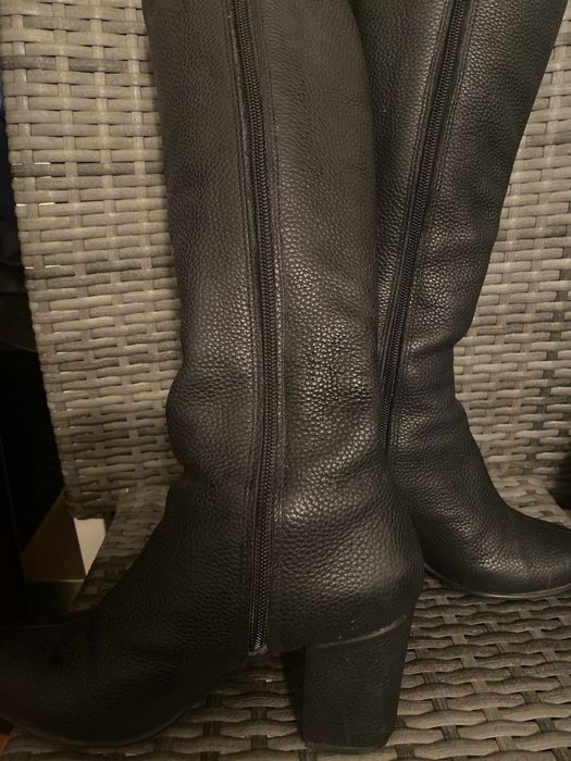 Cizme cu fermoar, piele naturala, marimea 35