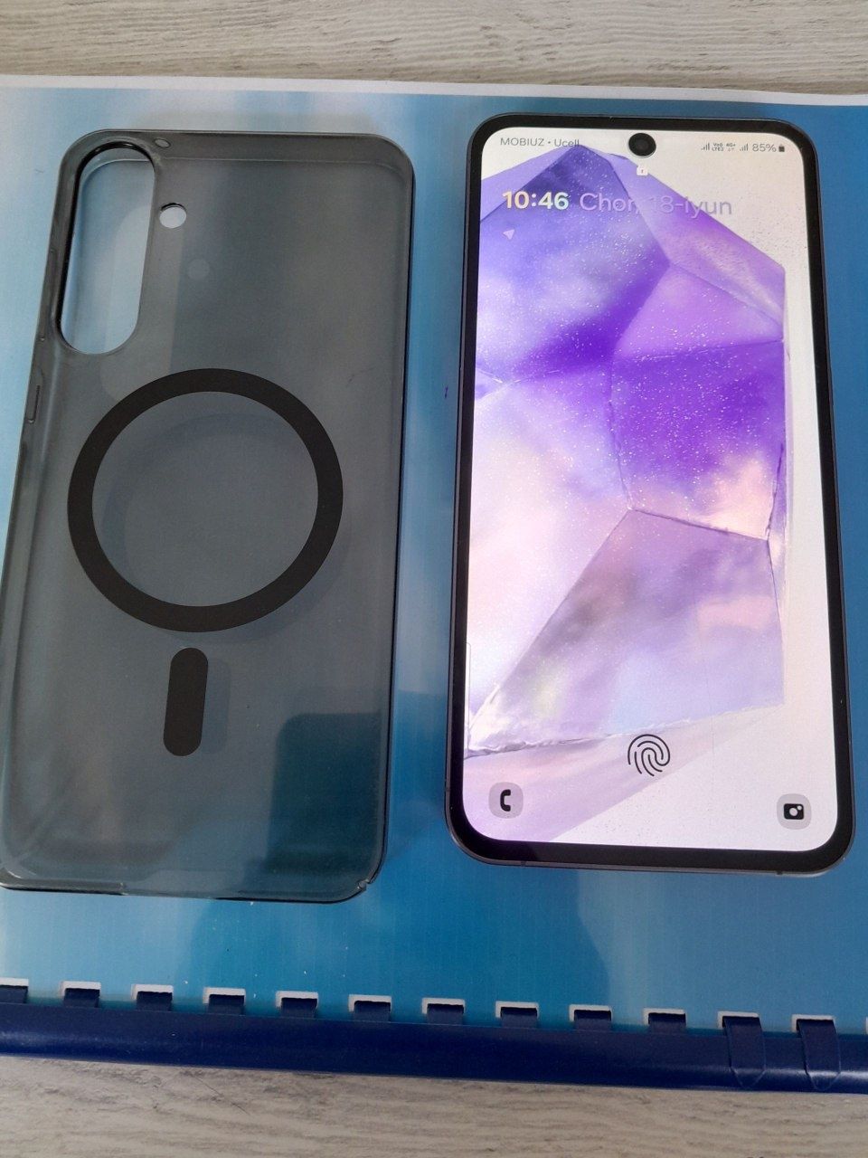 Samsung A55 5G  rangi toq kok holadi ideal ochilmagan karopka dakument