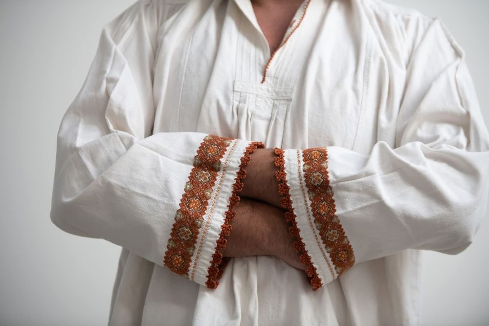 Cămașă populară bărbătească/ie/cusut manual/cămașă traditională
