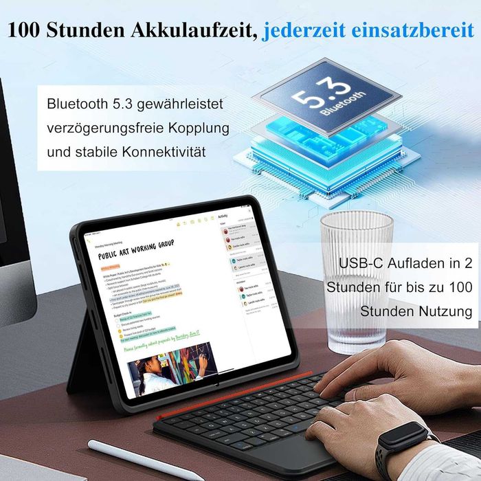 Husa iPad Air 11  inch      3 in 1 cu tastatura si touch pad