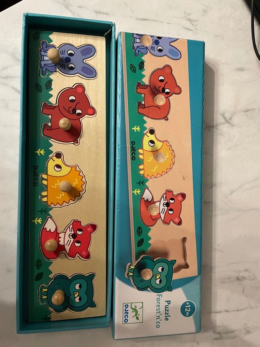 Puzzle cu buton Pădure Djeco