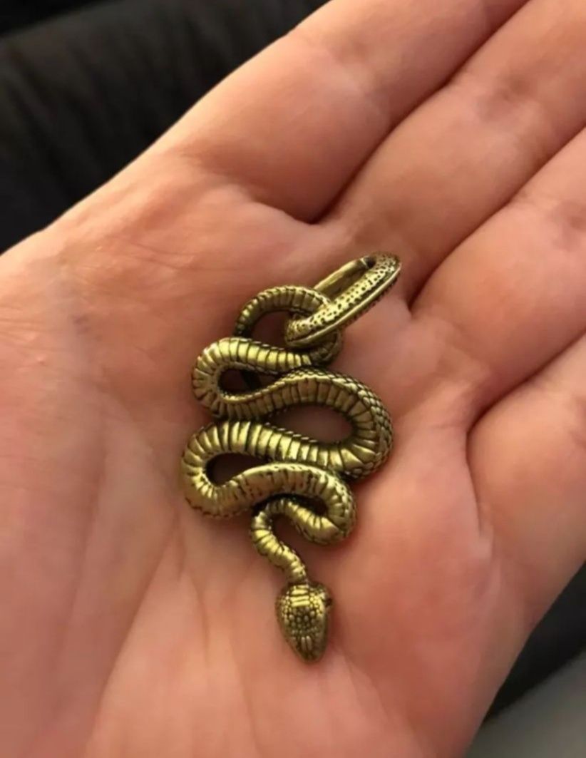 Медальон в виде змеи ювелирная работа (латунь)