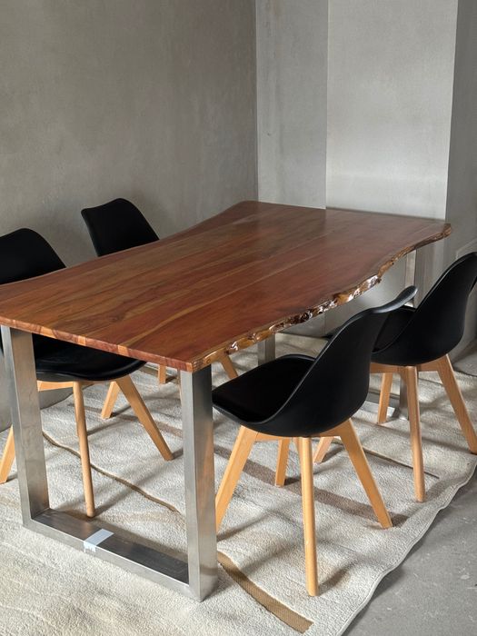 Masa din lemn masiv sufragerie/bucatarie cu 4 scaune ! 160/90/78cm