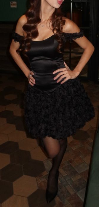 Платье черное корсетное