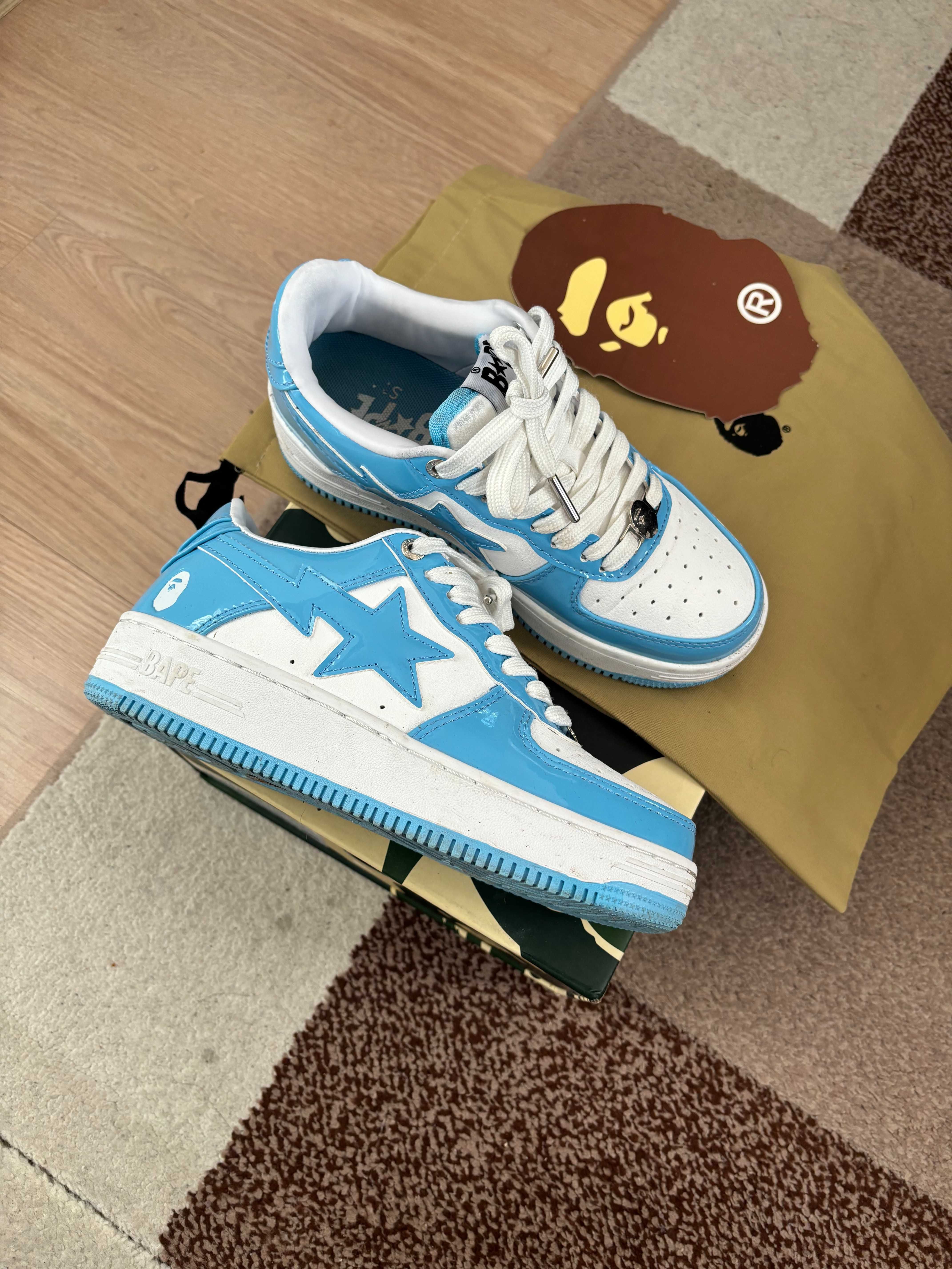 Bapesta сини чисто нови / A Bathing Ape Bapesta Low 'Blue'