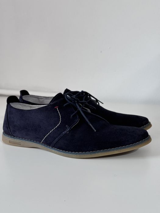 Pantofi din piele intoarsa bleumarin