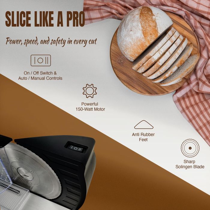 Feliator de pâine Bestron cu lamă din oțel inoxidabil RSG,