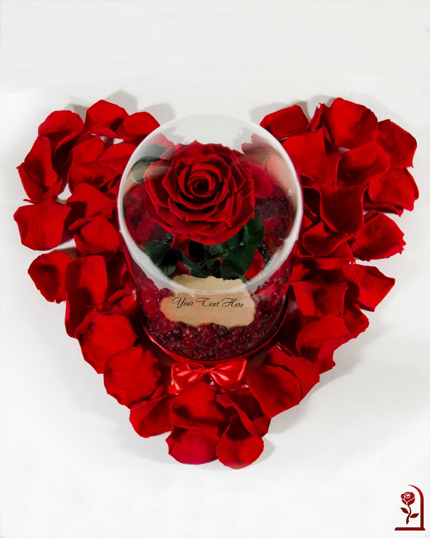 ЕСТЕСТВЕНА Вечна роза в ГОЛЯМА стъкленица /Идея за Предложение за Брак