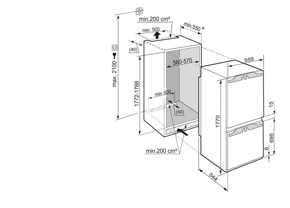 Хладилник за вграждане Liebherr ICBN 3324 BioFresh NoFrost