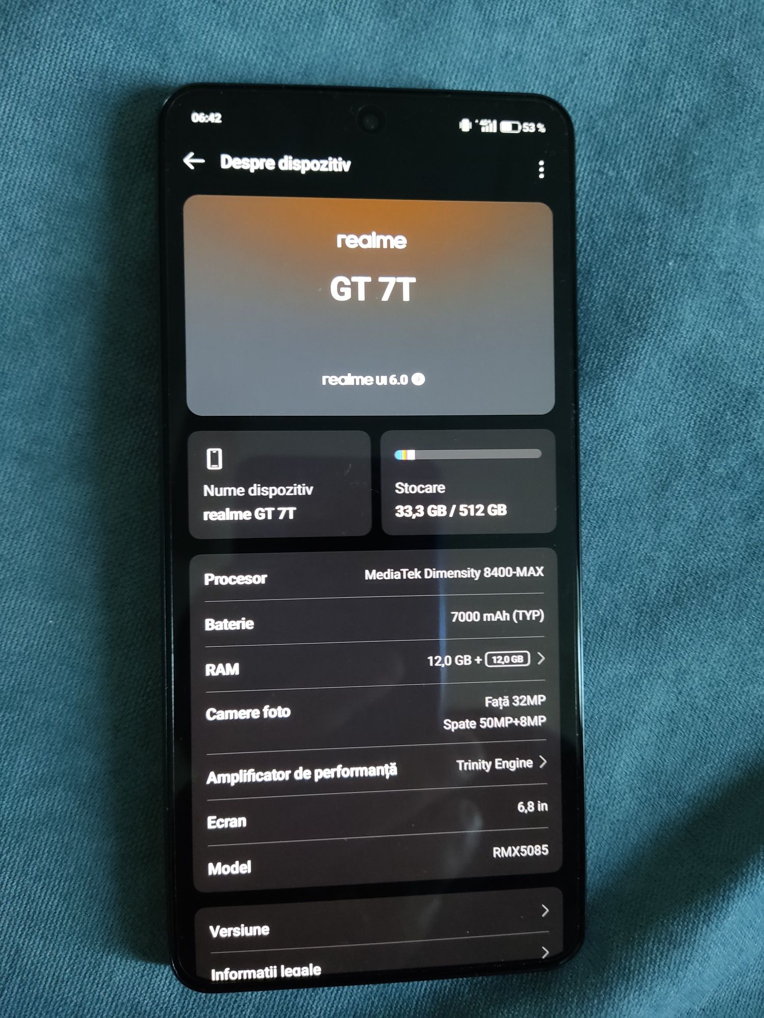 Realme GT 7T,512 GB ca nou