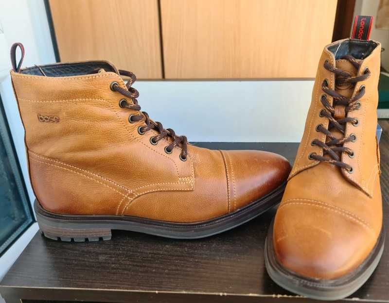 Ghete piele naturală Base London Tommy-NOI