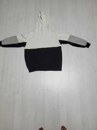 Bluză H&M alb negru și griu