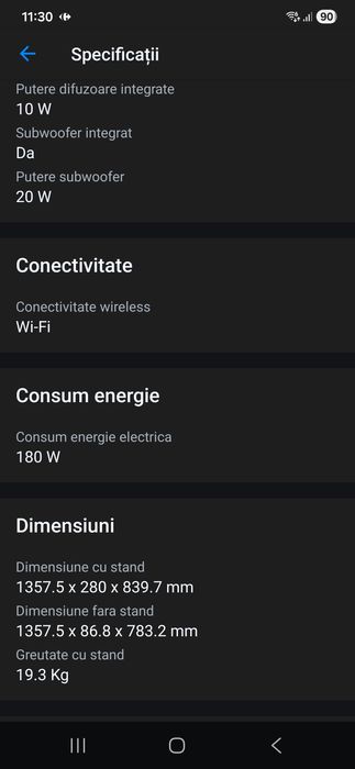 Vand Televizor LED Smart Sharp, 153 cm ,60",4K Ultra HD(lumina defect)