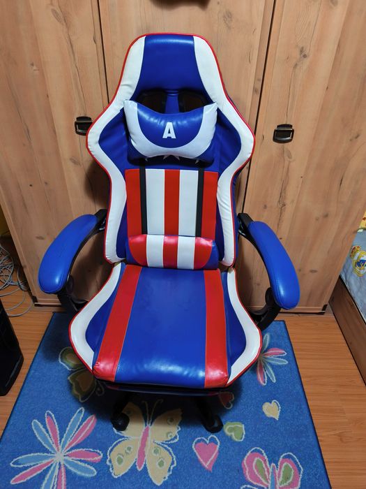 Геймърски стол стил Captain America