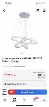 Vand 10 lustre/Lustra suspendata MARILYN I 67037-76 Globo - Cristale