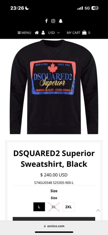 Dsquared2 Superior Men’s Crewneck Sweatshirt