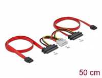 Cablu SATA date + alimentare molex pentru 2 X HDD, DELOCK 84239