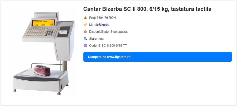 Cantar profesional etichete Bizerba